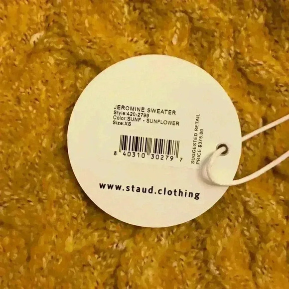 New STAUD Jeromine Sweater Sunflower Sz XS Retails $375 - Picture 7 of 7